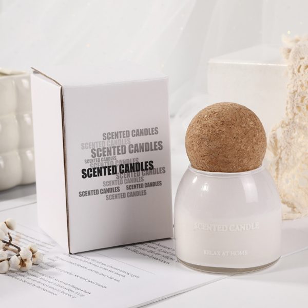 Wood Ball Glass Jar Candle