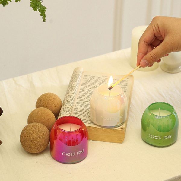 Wood Ball Glass Jar Candle