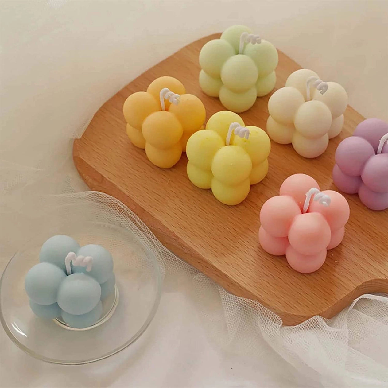 Pack of 4 Smooth Fragranced Bubble Candles