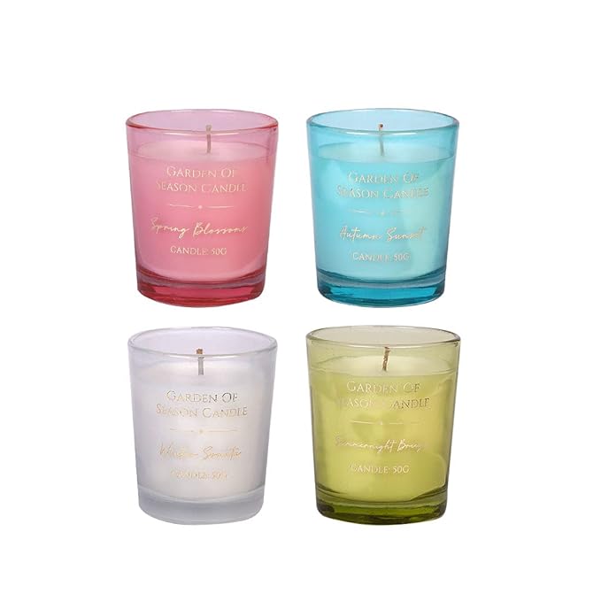 Candle Fruity Wonderland Scented Wax Candle Combo Set Candles for Home Decoration Aroma,50G 4 Pack
