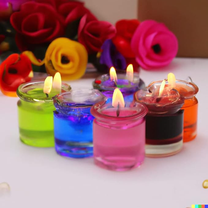 Cute Romantic Glass Jelly Decor Gel Wax Party Tealight Candles-6pcs