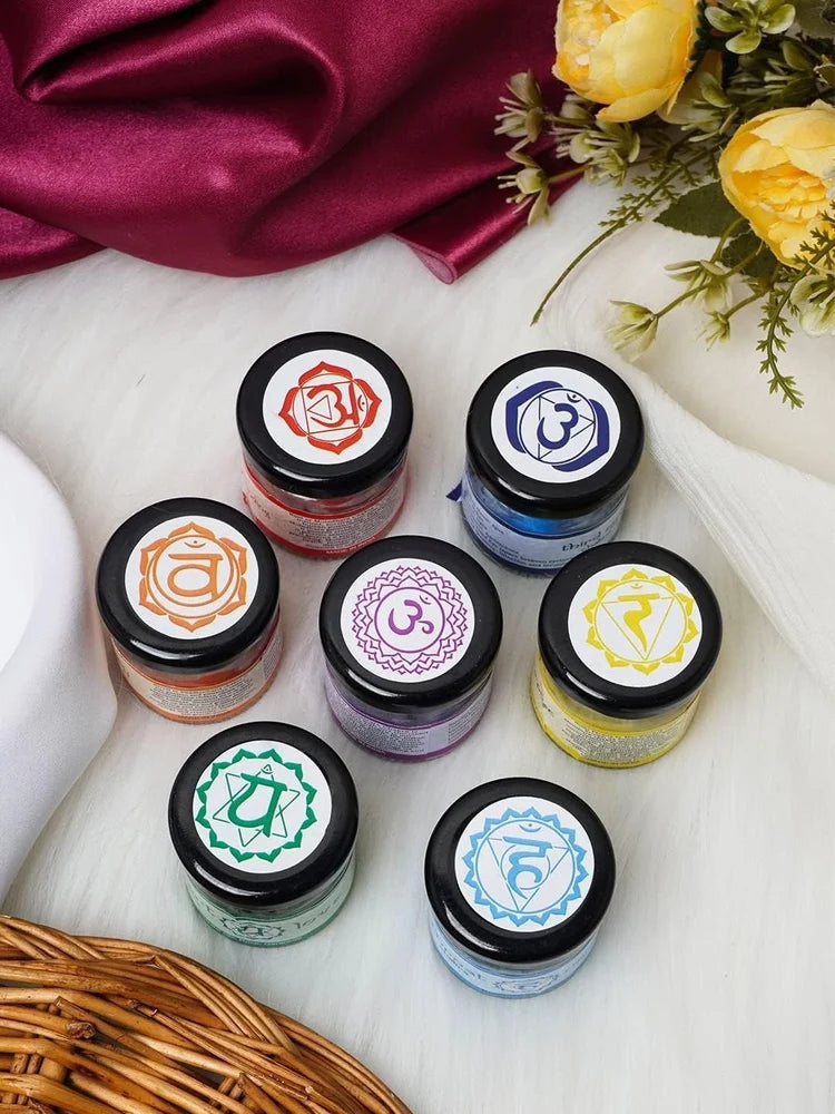 Set of 7 Reiki-Infused, Aromatherapeutic Chakra Candles