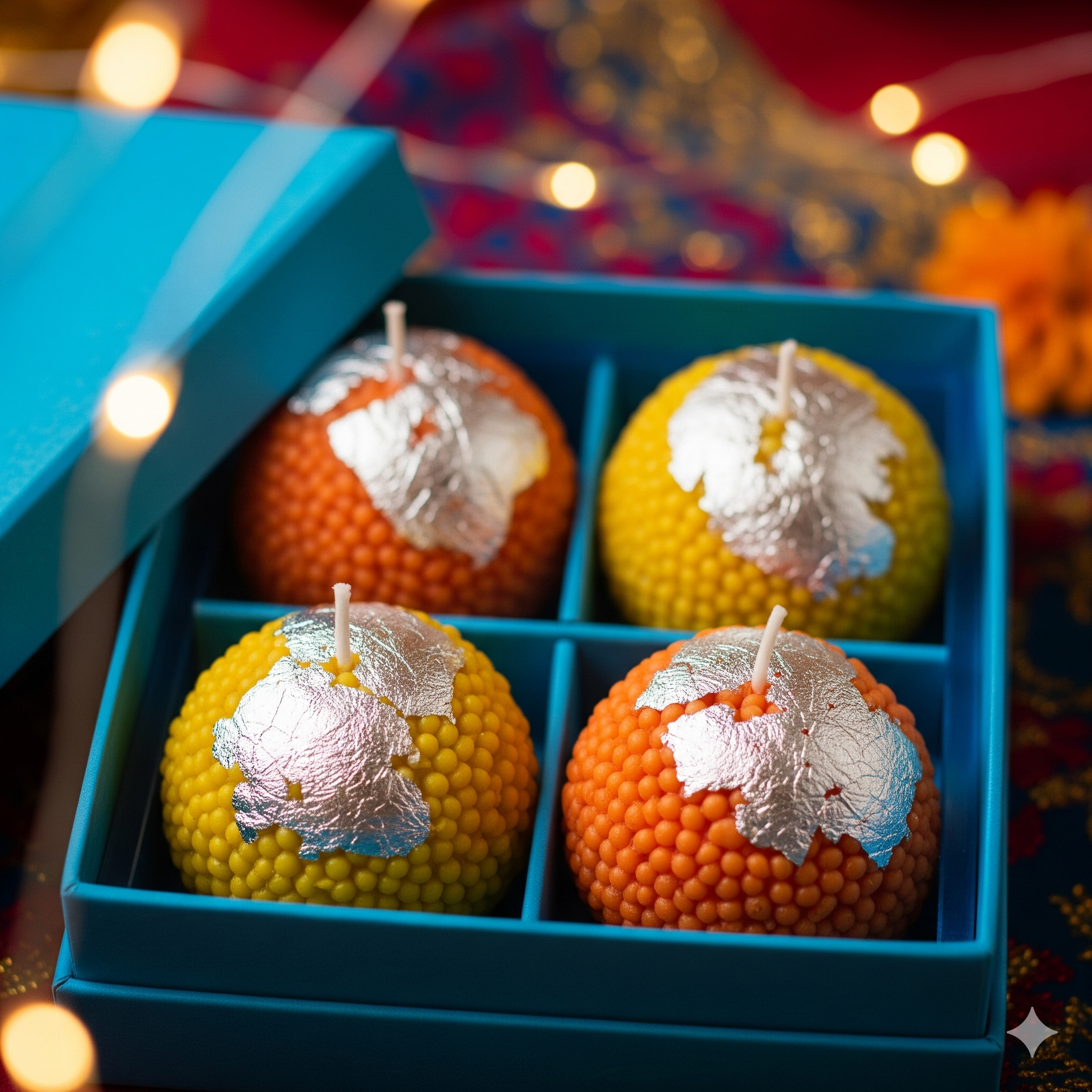 Festive Ladoo Candle Gift Set |Set of 4|