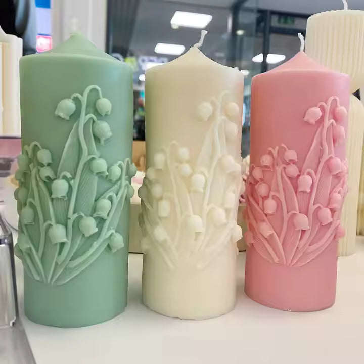 Lily of the Valley Pillar Soy Wax Candle
