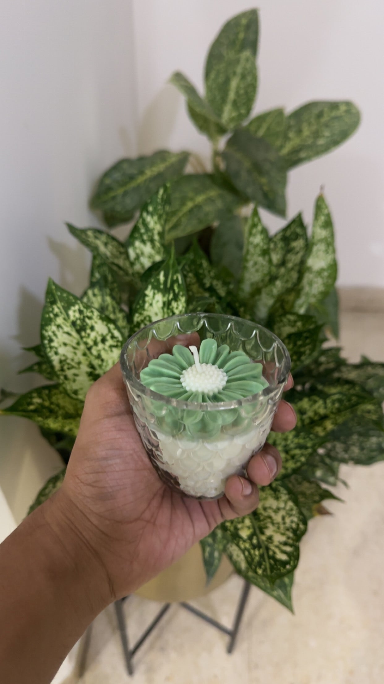 Floral Glass Cup Candle