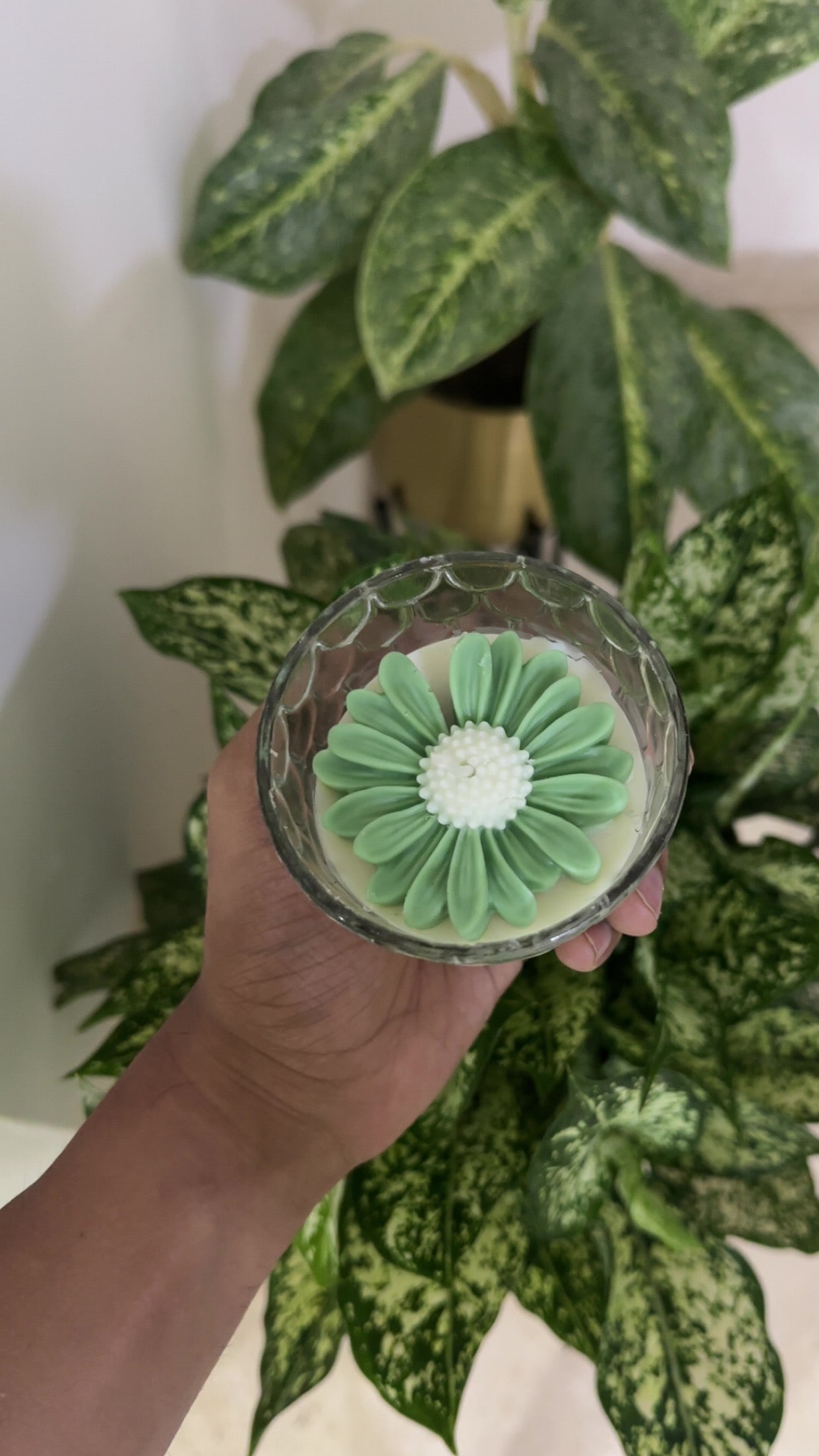 Floral Glass Cup Candle