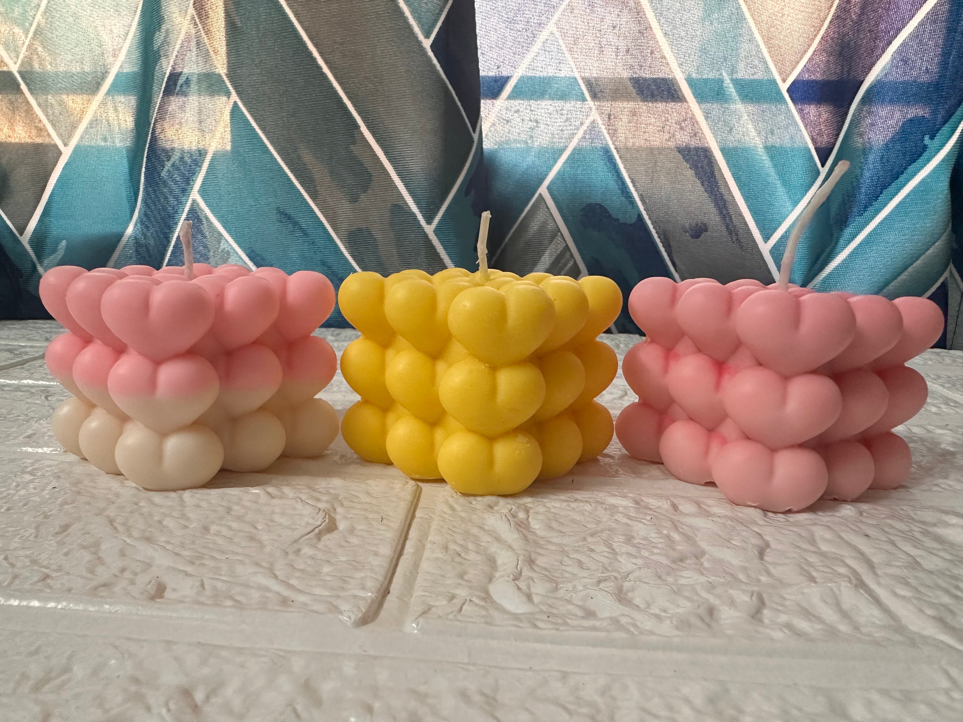 Heart-Shaped Cube Candle