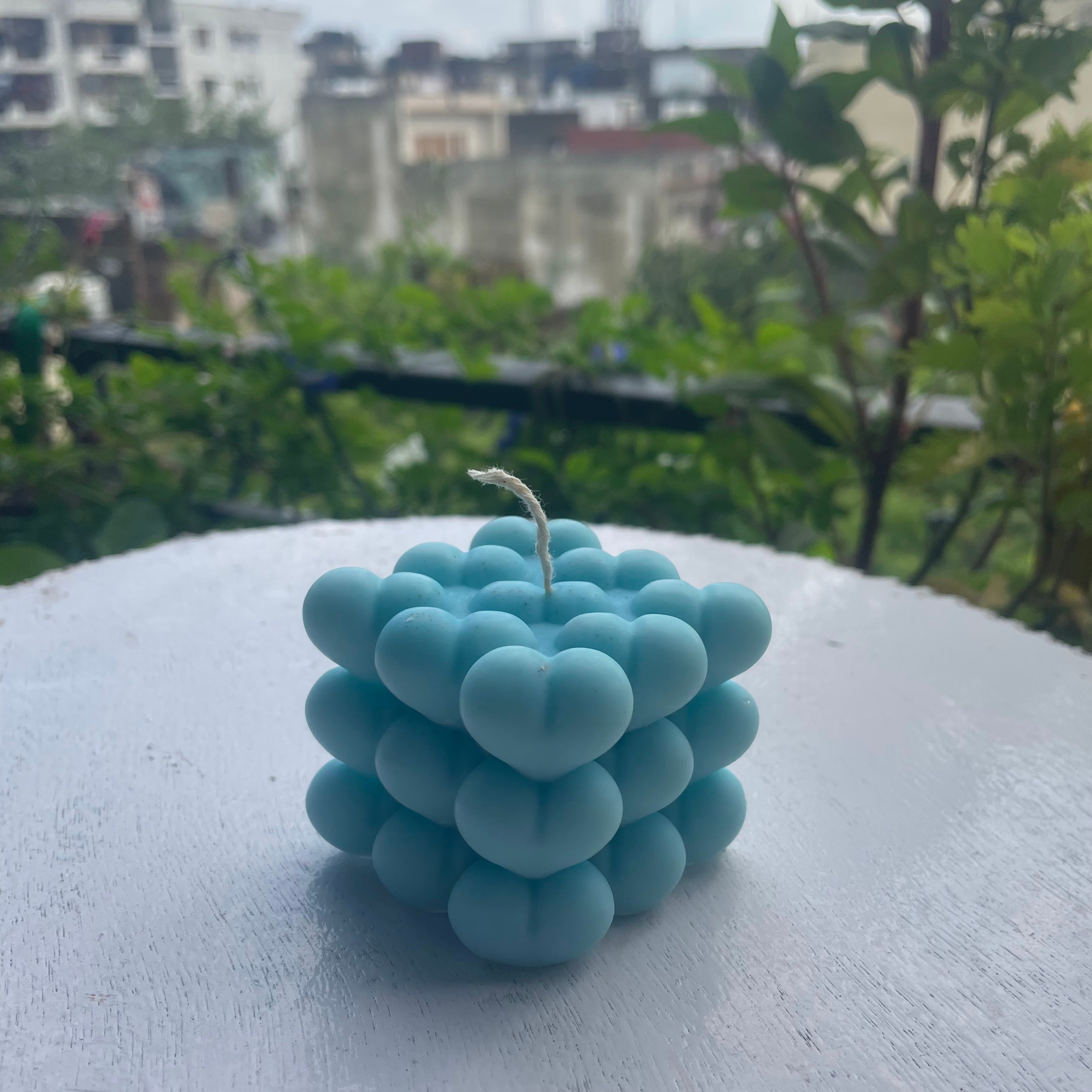 Heart-Shaped Cube Candle