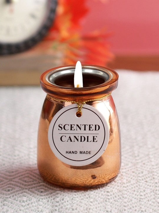 Copper Plated Jar Candle With Lid